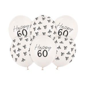 Creme skråbånd “Happy 60!”