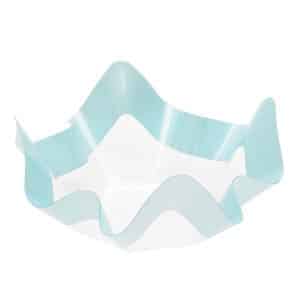 Lyseblå/transparent bølget plast skål (candybar)