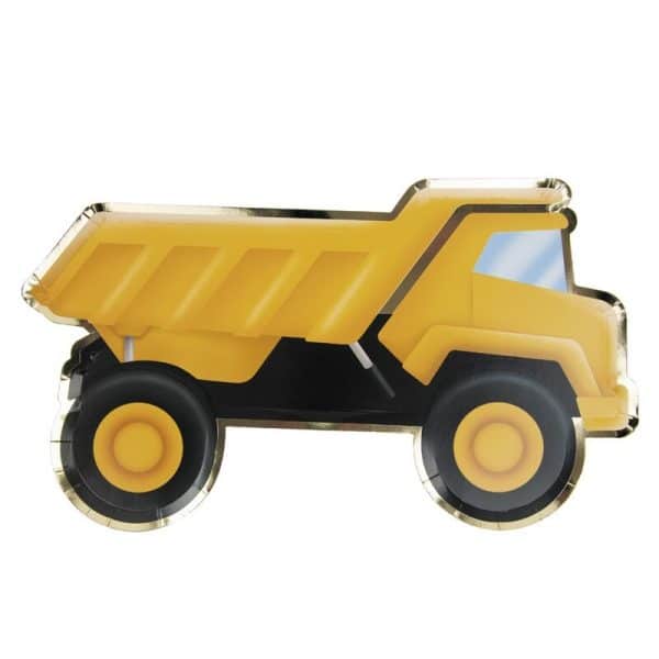 Byggeplads dumper truck paptallerken