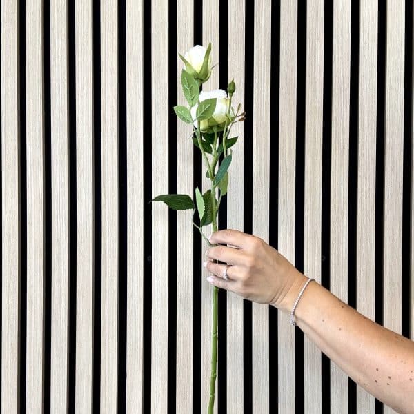 Kunstig creme hvid rose