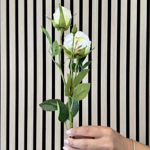 Kunstig creme hvid rose