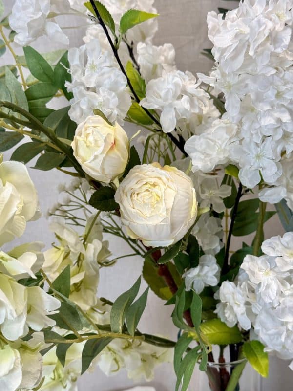 Kunstig creme hvid rose