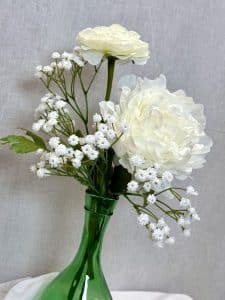 Kunstig hvid pæon blomst