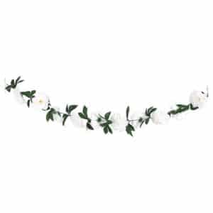 Blad ranke m/kunstig hvid pæon Blad ranke m/kunstig hvid pæon