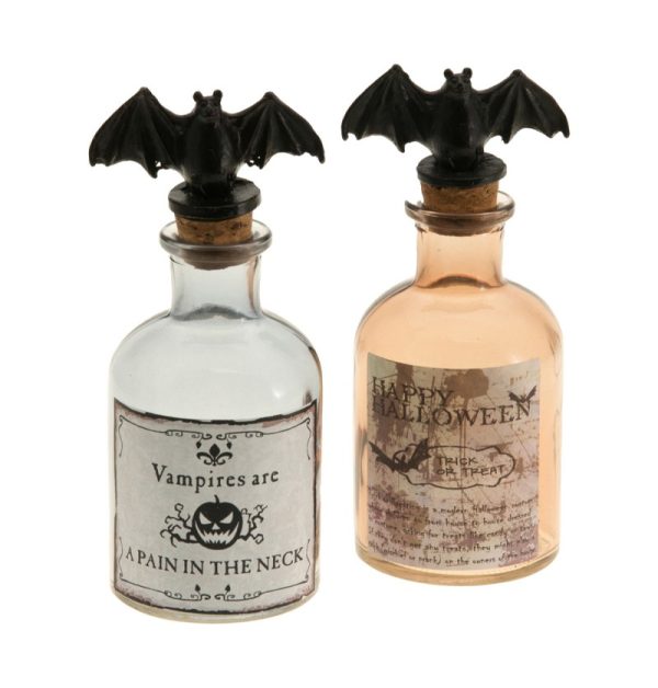 Halloween glas flasker m/flagermus låg