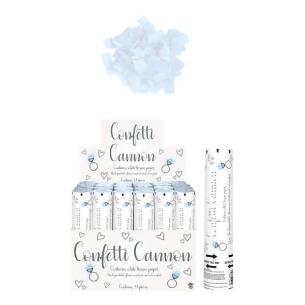 Konfettirør m/hvid nedbrydelig konfetti