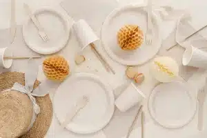 Beige paptallerken (stor)