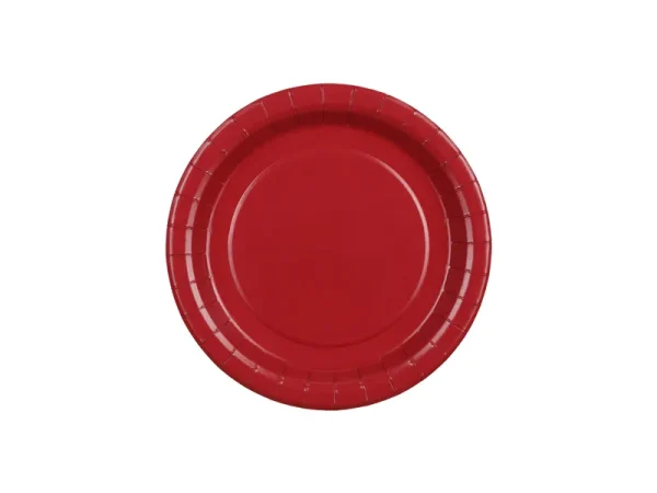 Mørkerød paptallerken (lille)