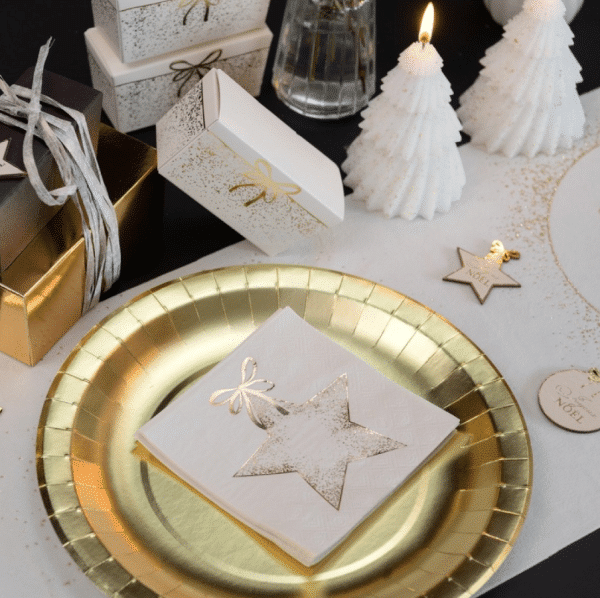 Creme serviet m/sløjfe