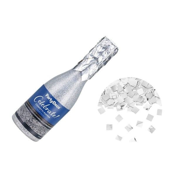 Sølv champagne konfettirør