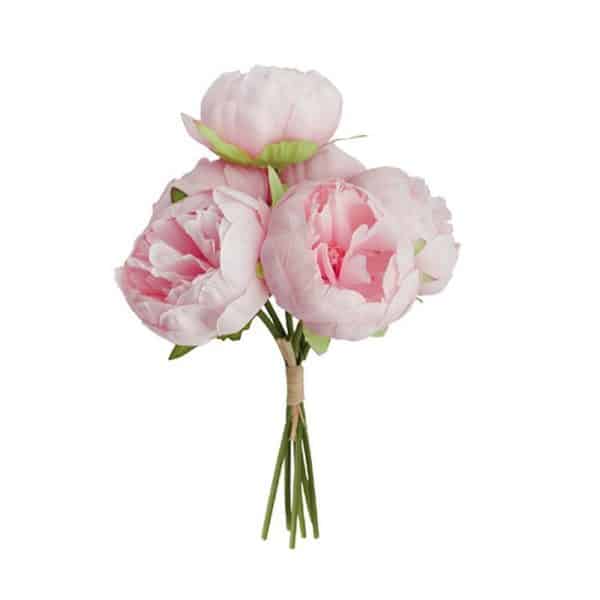 Lyserød kunstig pæon bundt