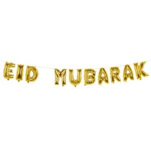 Guld folie ballon guirlande "Eid Mubarak"
