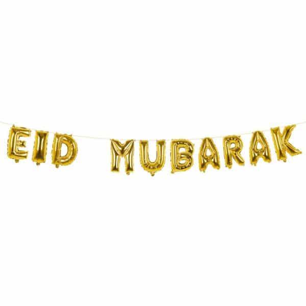 Guld folie ballon guirlande “Eid Mubarak”