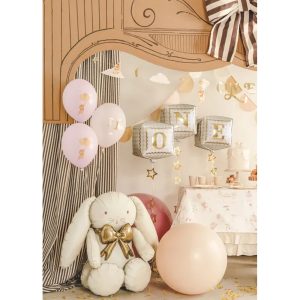 Creme/lyserød 1 års mus ballon sæt Creme/lyserød 1 års mus ballon sæt