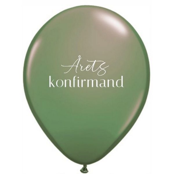 Oliven grøn ballon “Årets Konfirmand” Oliven grøn ballon “Årets Konfirmand”