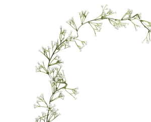 Kunstig blomster ranke m/hvide brudeslør