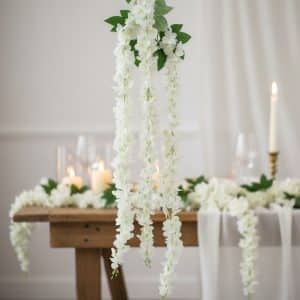 Kunstig hortensia creme blomst