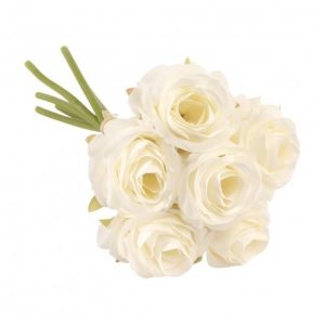 Kunstig creme hvid roser bundt