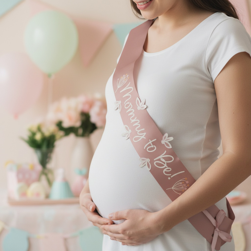 Støvet rosa "Mommy to Be" skråbånd