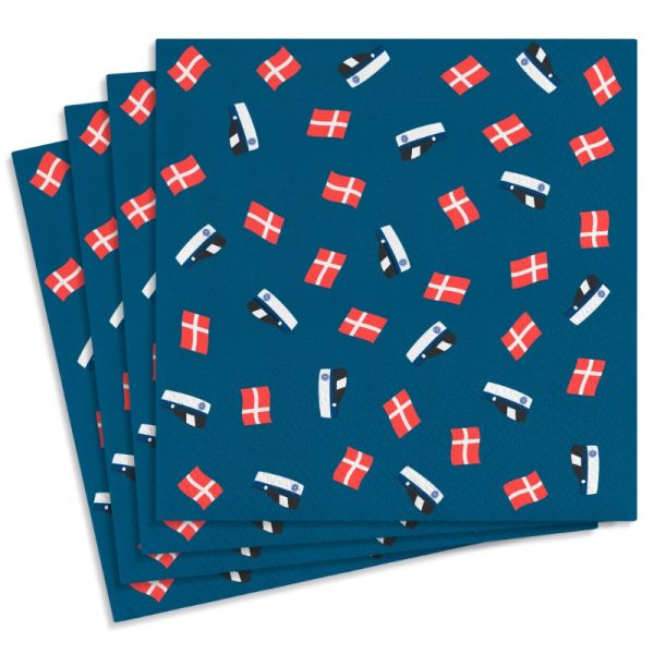 Student serviet m/blå hue og flag