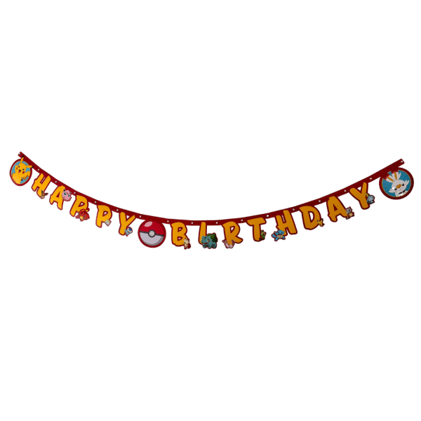 Rød Pokemon® “happy birthday” banner