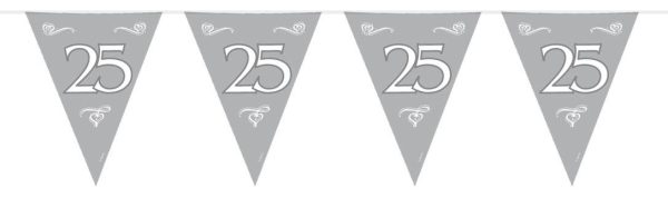 Sølv “25” vimpel guirlande Sølv “25” vimpel guirlande