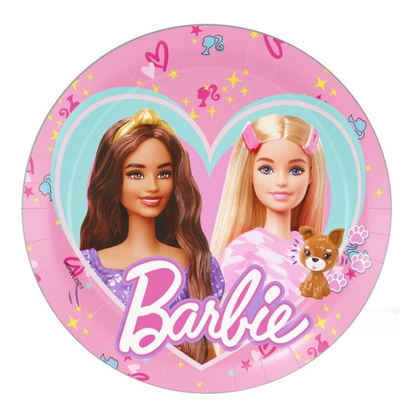 Lyserød Barbie® paptallerken (lille)
