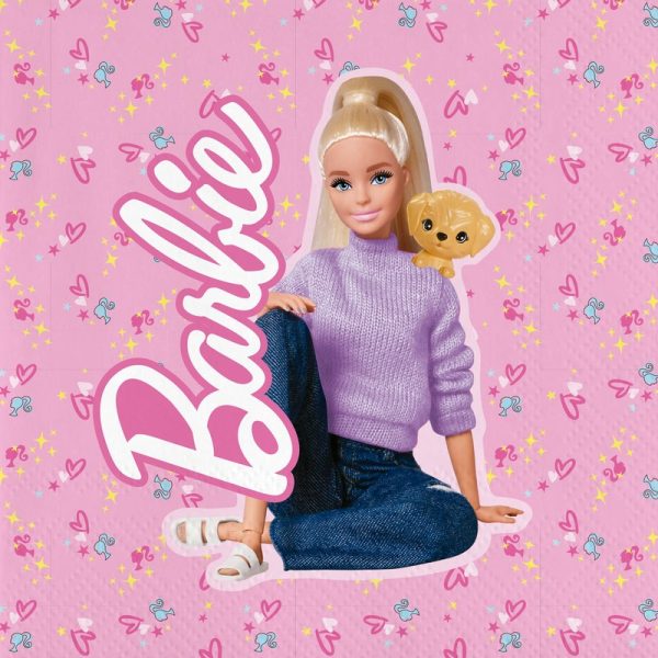 Lyserød Barbie® serviet Lyserød Barbie® serviet