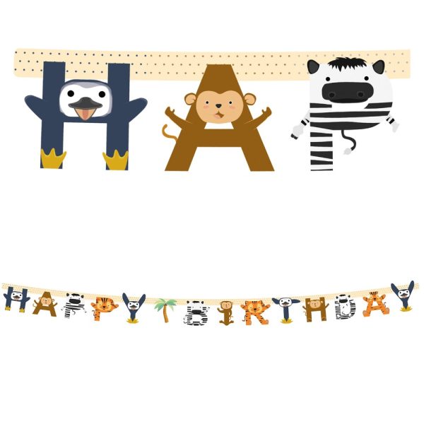 Jungle “happy birthday” banner Jungle “happy birthday” banner