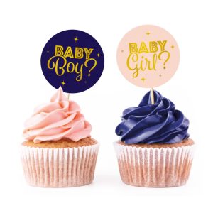 Blå/Lyserød gender reveal kagepind