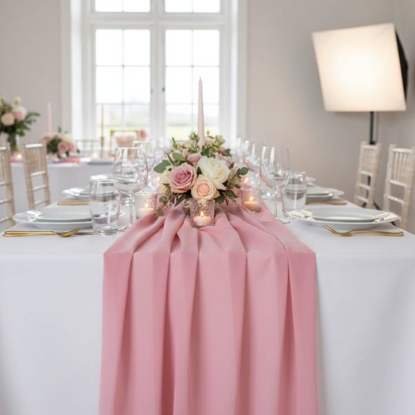 Rosa chiffon bordløber Rosa chiffon bordløber