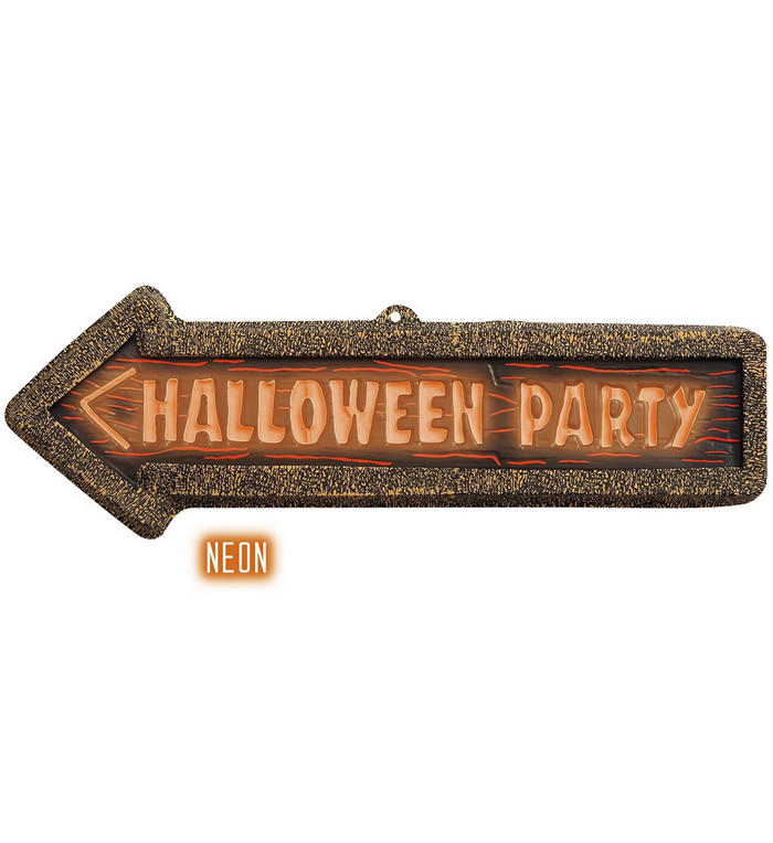 "Halloween Party" Skilt - 1 stk (17 x 56 cm) | Party In A Box
