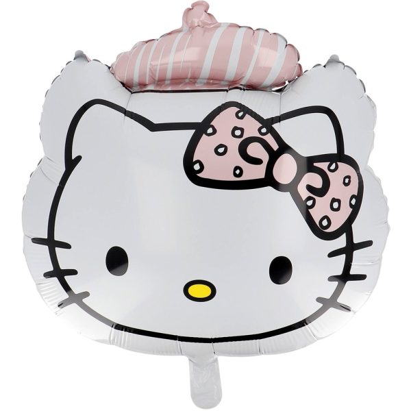 Hello Kitty® folie ballon m/lyserød hat Hello Kitty® folie ballon m/lyserød hat