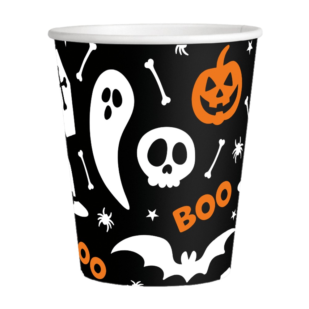 "Boo" Halloween Papkop | Party In A Box - hvid