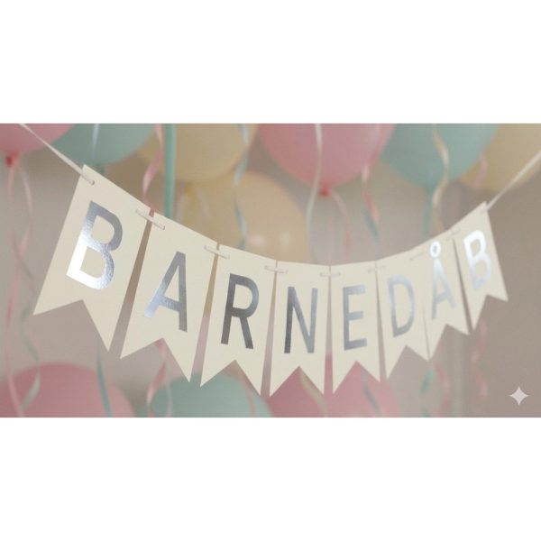 Sølv barnedåb guirlande